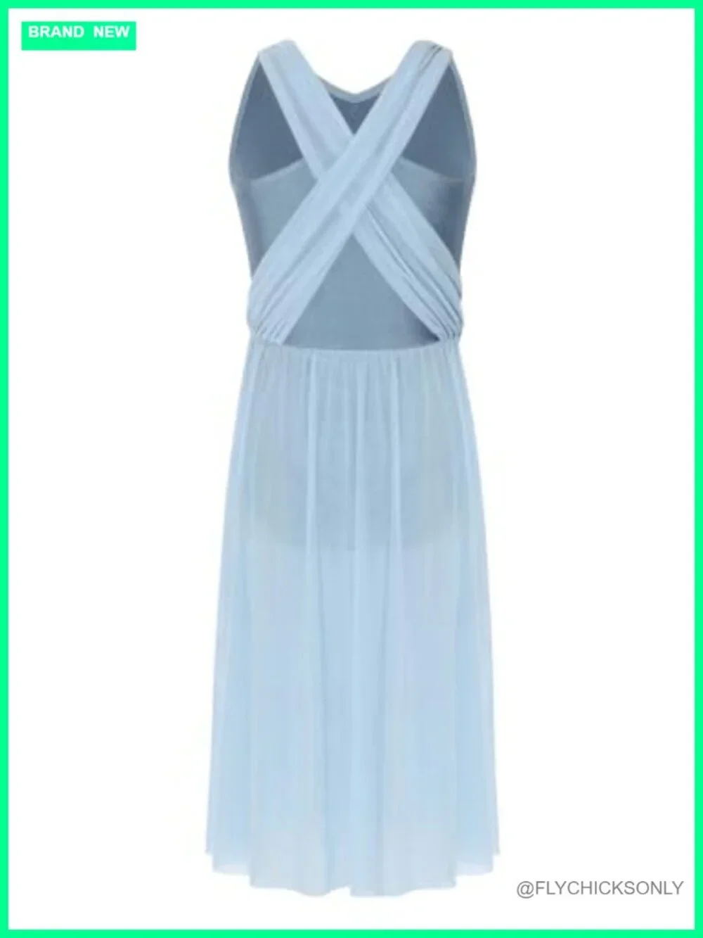 Girls Lyrical Dance Costume Sleeveless Leotard Flowy Tulle Dress